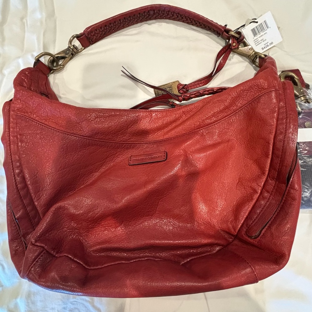 Frye Hobo Purse Jenny Handbag Satchel Shoulderbag Buttery Leather BURNT RED